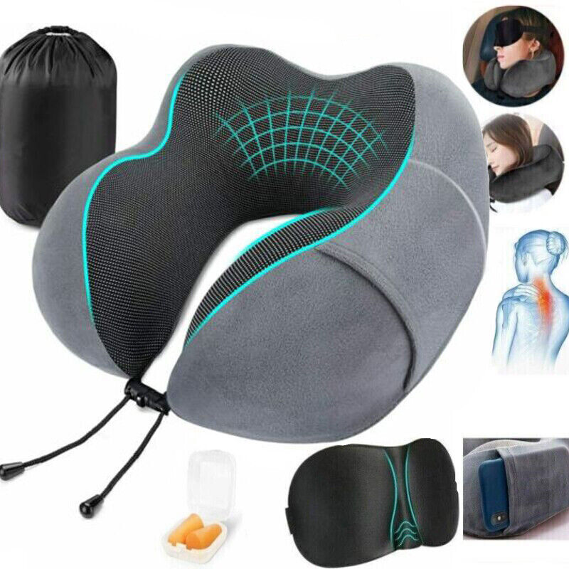 Memory Foam U Shaped Travel Pillow Neck Support Soft Head Rest Car Plane Cushion