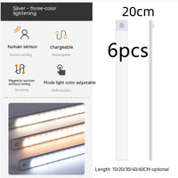 Smart Infrared Sensor Lamp Wireless Magnetic Long Cabinet Light With Rechargeable Hallway Wardrobe