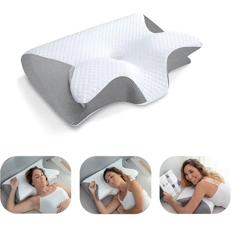 "2-in-1 Memory Foam Cervical Pillow – Ergonomic Orthopedic Contour for Neck Pain Relief"