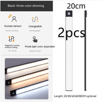 Smart Infrared Sensor Lamp Wireless Magnetic Long Cabinet Light With Rechargeable Hallway Wardrobe