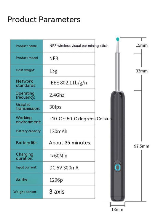 "Wireless HD Smart Ear Cleaning Endoscope – Luminous Visual Ear Pick Tool with Camera"