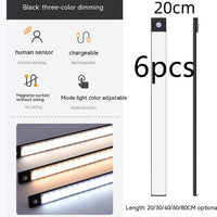 Smart Infrared Sensor Lamp Wireless Magnetic Long Cabinet Light With Rechargeable Hallway Wardrobe