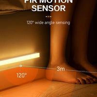 "LED Motion Sensor Cabinet Light – USB Rechargeable Magnetic Strip Lamp for Closets & Drawers"
