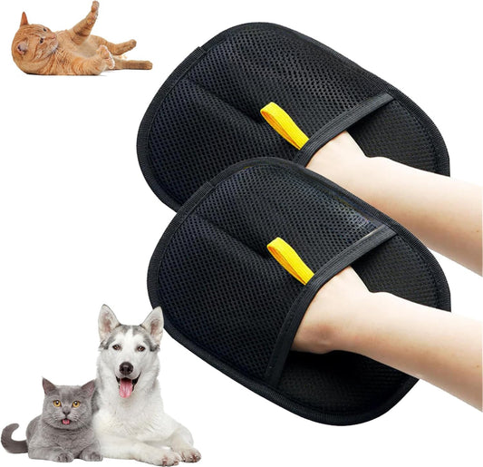 "Pet Hair Removal Gloves – Electrostatic Two-Way Brush for Cats & Dogs, Reusable Grooming & DE shedding Tool"